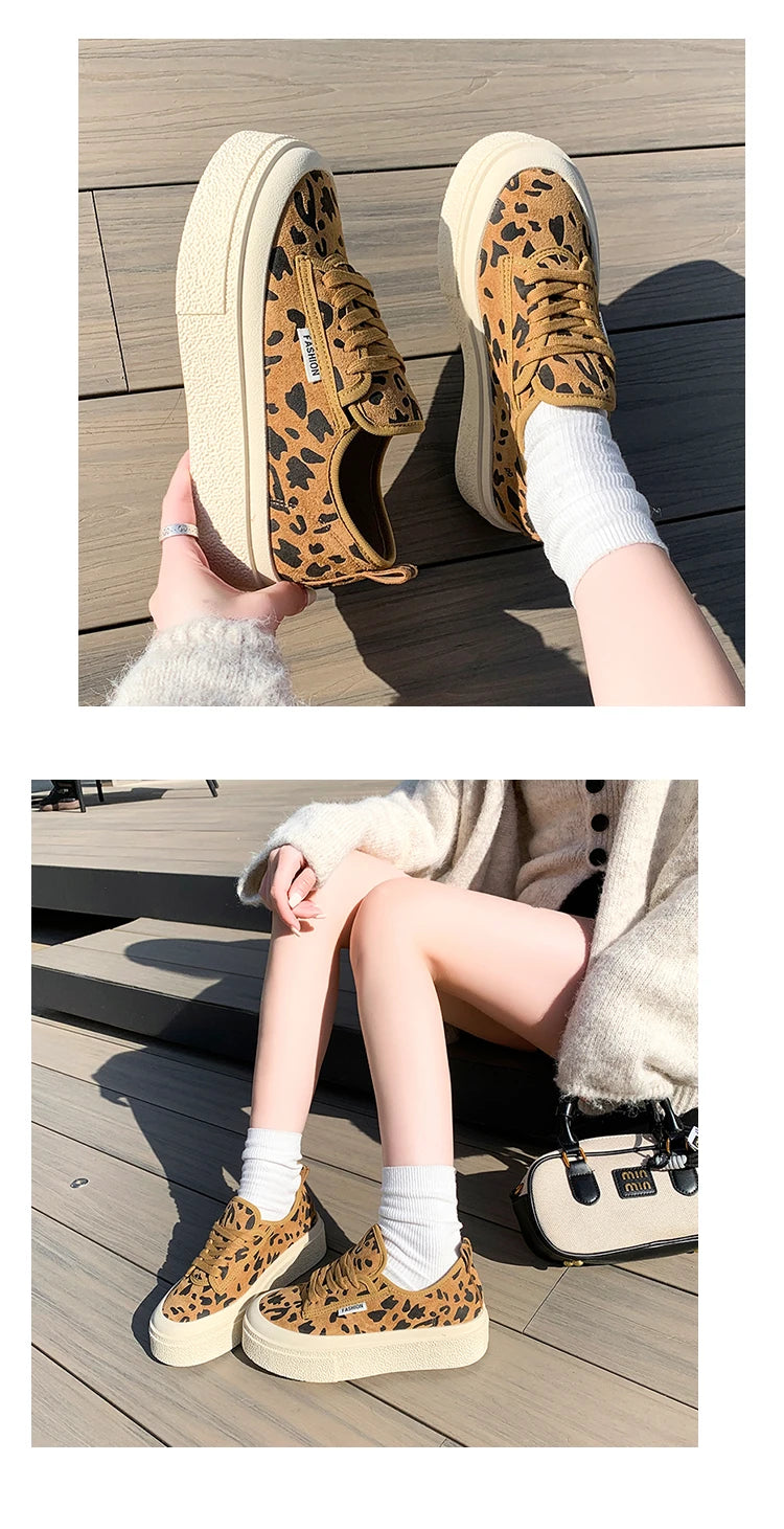 Soft Suede Leather Casual Shoes Women Sneakers