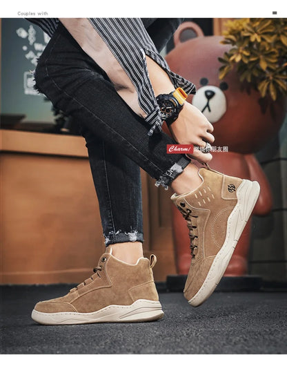 Autumn New Men's Sneakers Fashion Men Plush Warm Winter Boots