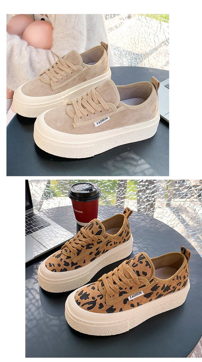 Soft Suede Leather Casual Shoes Women Sneakers