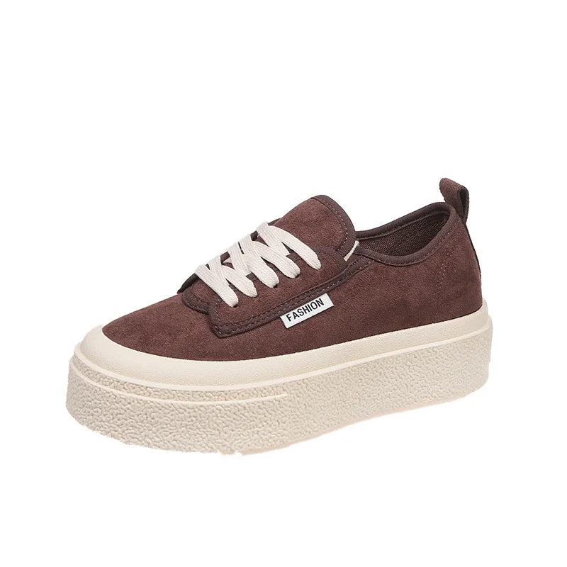 Soft Suede Leather Casual Shoes Women Sneakers