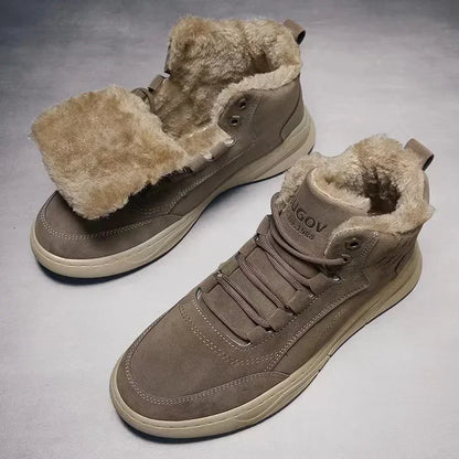 Autumn New Men's Sneakers Fashion Men Plush Warm Winter Boots