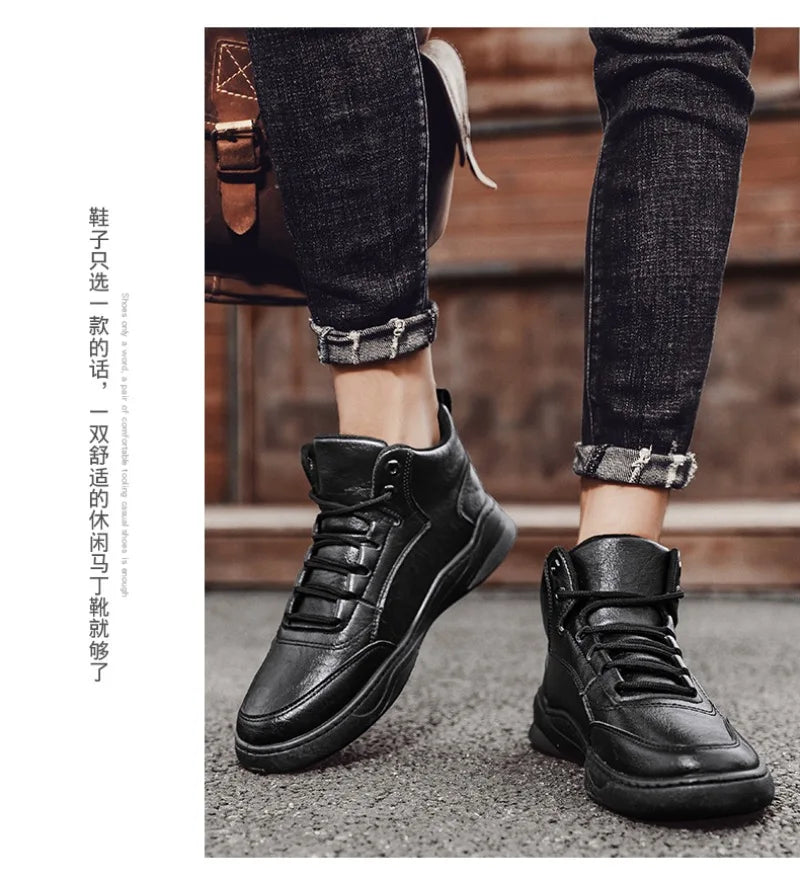 Autumn New Men's Sneakers Fashion Men Plush Warm Winter Boots