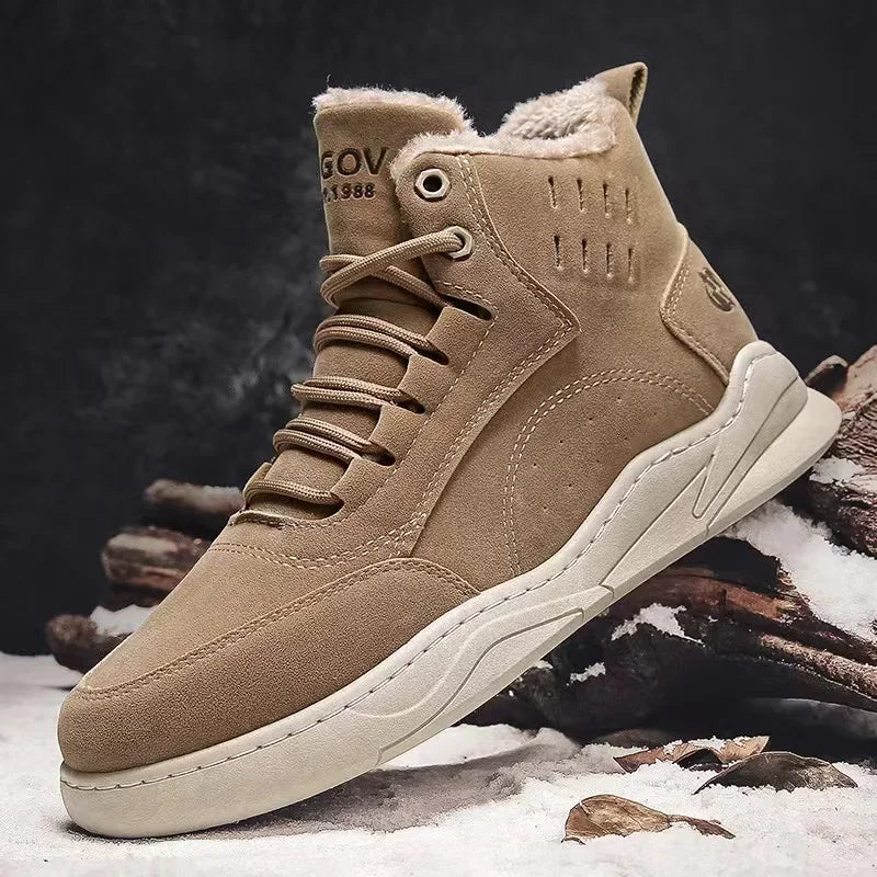 Autumn New Men's Sneakers Fashion Men Plush Warm Winter Boots